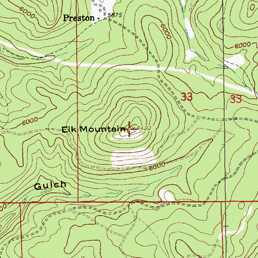 Topographic Map of Elk Mountain, SD