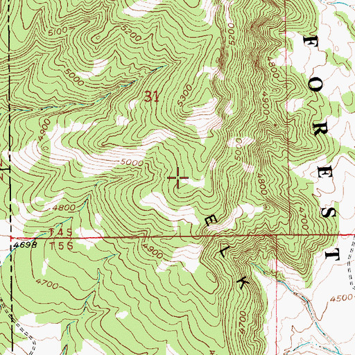 Topographic Map of Elk Mountains, SD