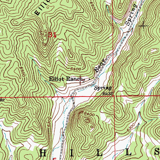 Topographic Map of Elliot Ranch, SD
