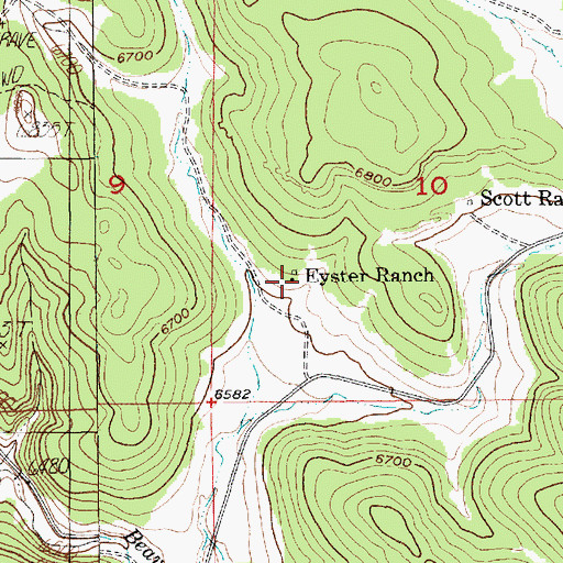Topographic Map of Eyster Ranch, SD