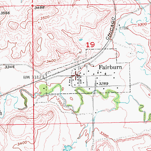 Topographic Map of Fairburn, SD