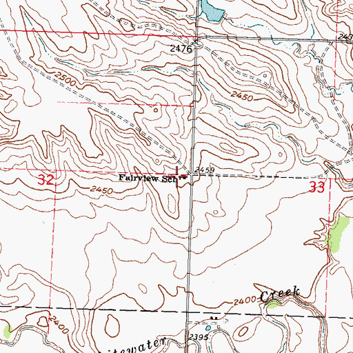 Topographic Map of Fairview School, SD
