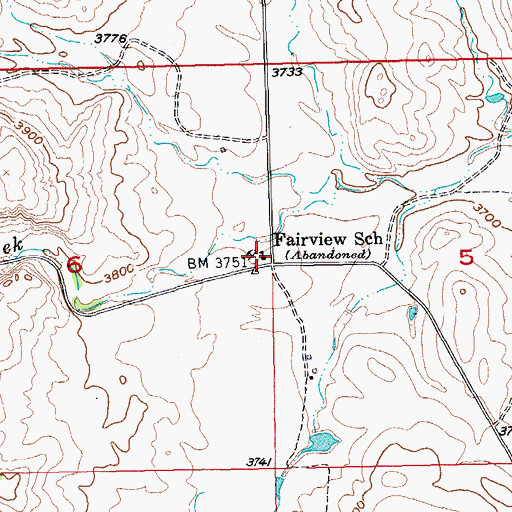 Topographic Map of Fairview School, SD