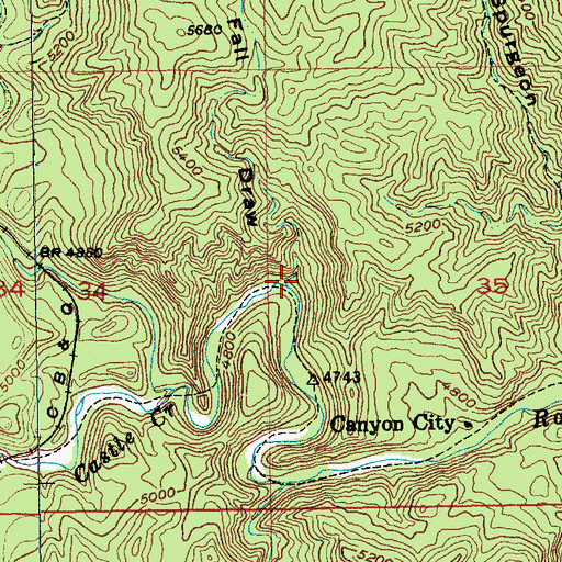 Topographic Map of Fall Draw, SD