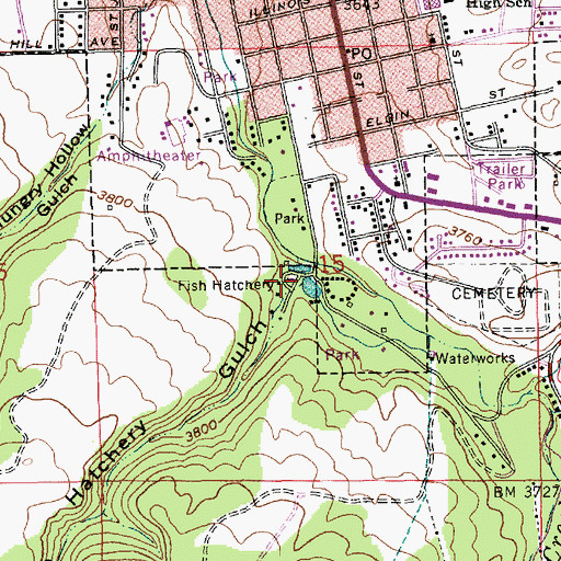 Topographic Map of Fish Hatchery Gulch, SD