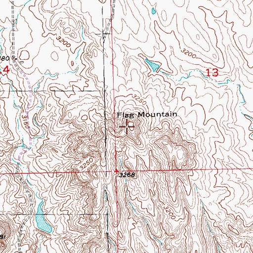 Topographic Map of Flag Mountain, SD