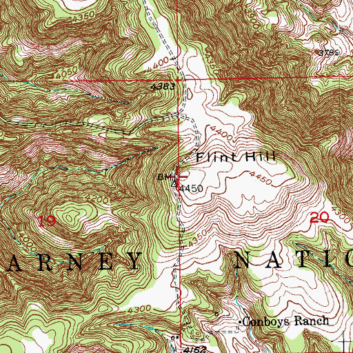 Topographic Map of Flint Hill, SD