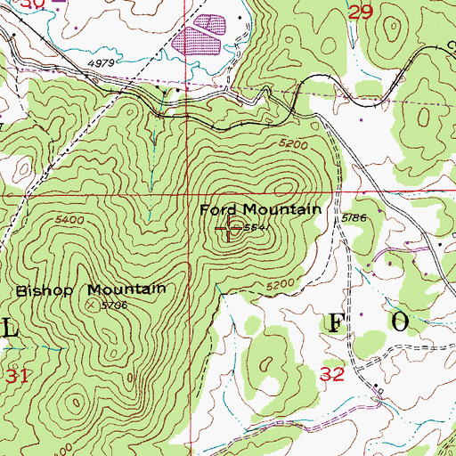Topographic Map of Ford Mountain, SD