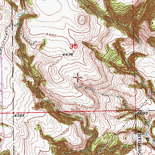 Topographic Map of Fossil Cycad National Monument, SD