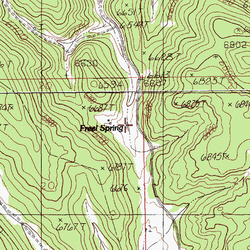 Topographic Map of Freel Spring, SD