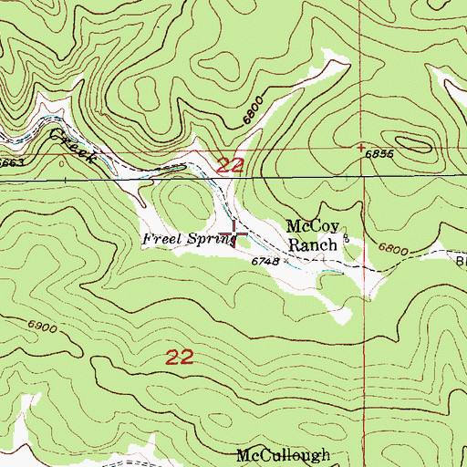 Topographic Map of Freel Spring, SD