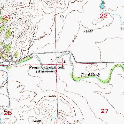 Topographic Map of French Creek School, SD