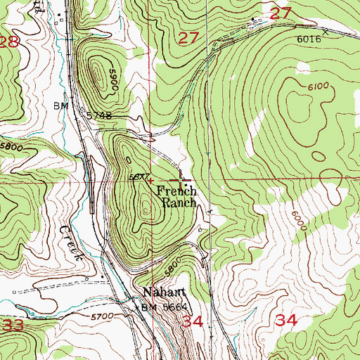 Topographic Map of French Ranch, SD
