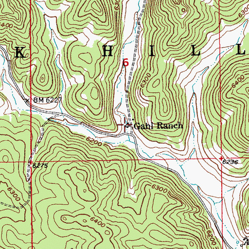 Topographic Map of Gahl Ranch, SD