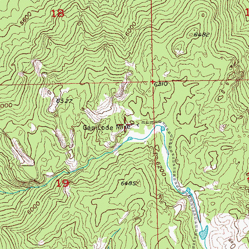 Topographic Map of Gap Lode Mine, SD