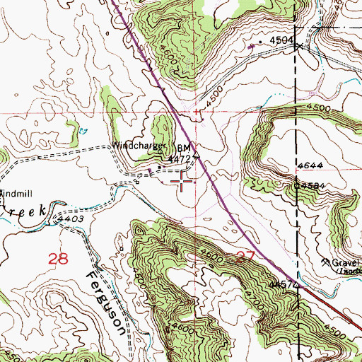 Topographic Map of Gillette Canyon, WY