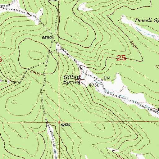 Topographic Map of Gillum Spring, SD