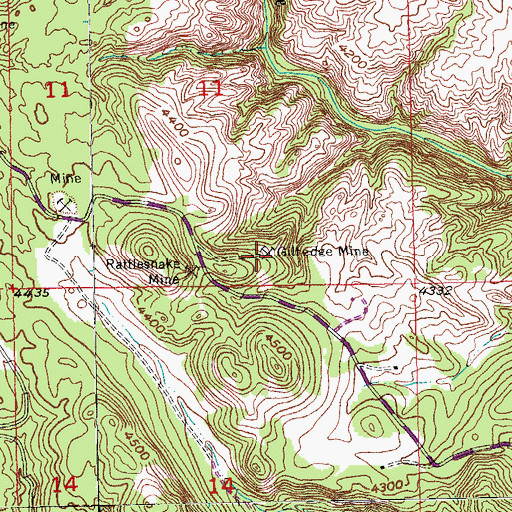 Topographic Map of Giltedge Mine, SD