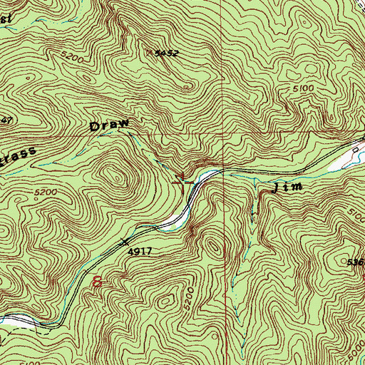 Topographic Map of Gingrass Draw, SD