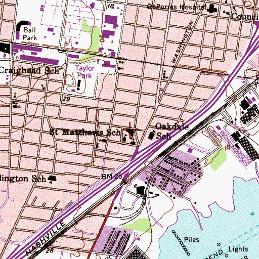 Topographic Map of Saint Matthews School, AL