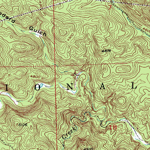 Topographic Map of Gold Standard Gulch, SD