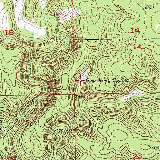 Topographic Map of Gooseberry Spring, SD