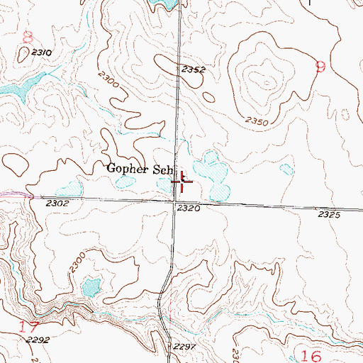 Topographic Map of Gopher School, SD