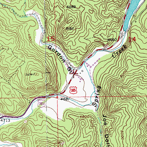 Topographic Map of Gordon Gulch, SD