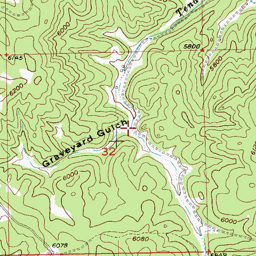 Topographic Map of Graveyard Gulch, SD