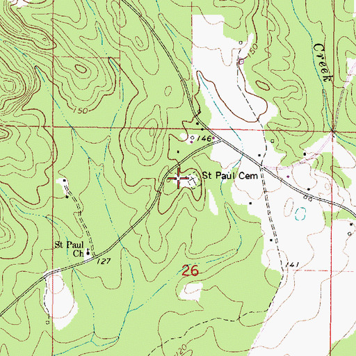 Topographic Map of Saint Paul Cemetery, AL