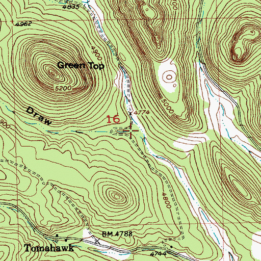 Topographic Map of Green Draw, SD