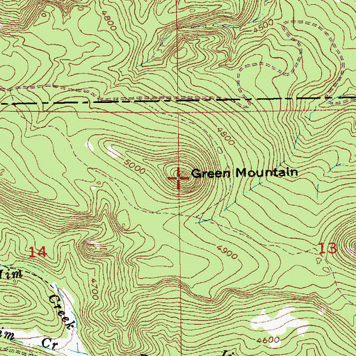 Topographic Map of Green Mountain, SD