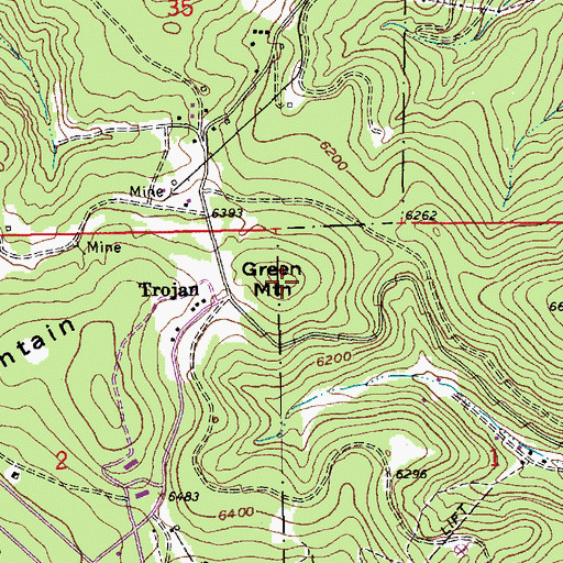 Topographic Map of Green Mountain, SD