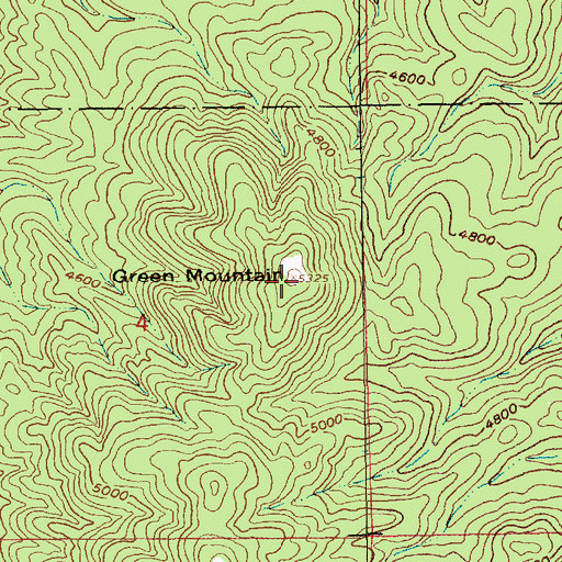 Topographic Map of Green Mountain, SD