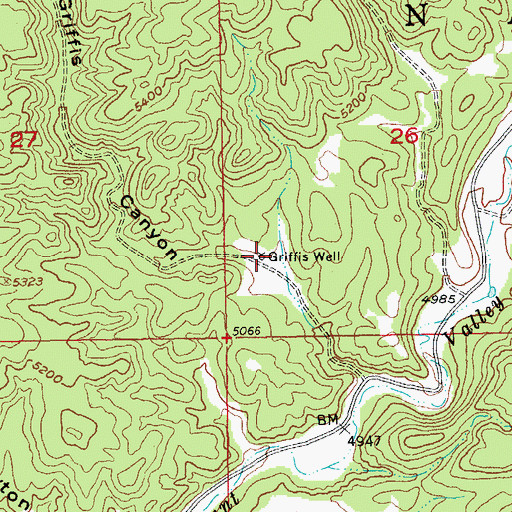 Topographic Map of Griffis Well, SD