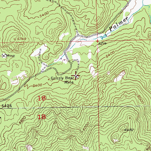 Topographic Map of Grizzly Bear Mine, SD