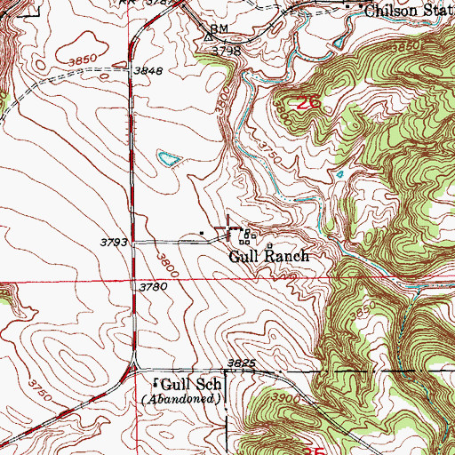 Topographic Map of Gull Ranch, SD