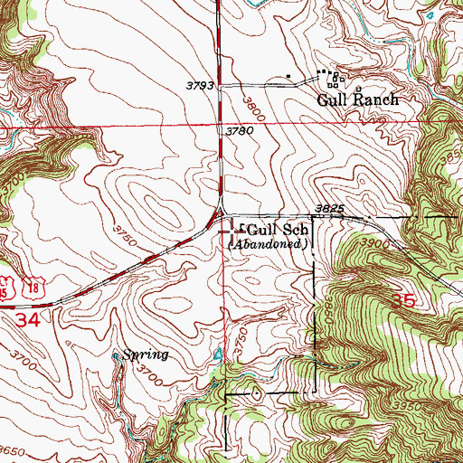 Topographic Map of Gull School, SD