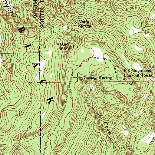 Topographic Map of Gurney Spring, SD