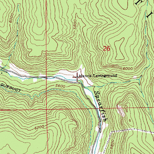 Topographic Map of Hanna Campground, SD
