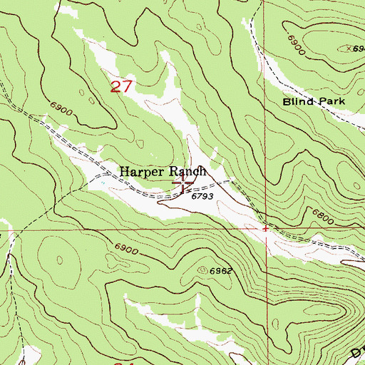 Topographic Map of Harper Ranch, SD