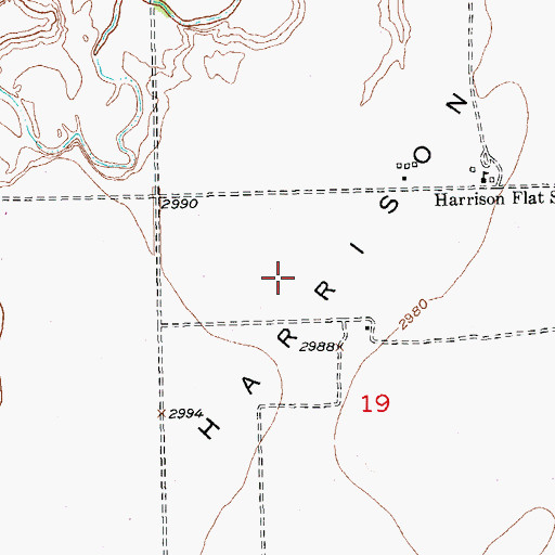 Topographic Map of Harrison Flat, SD