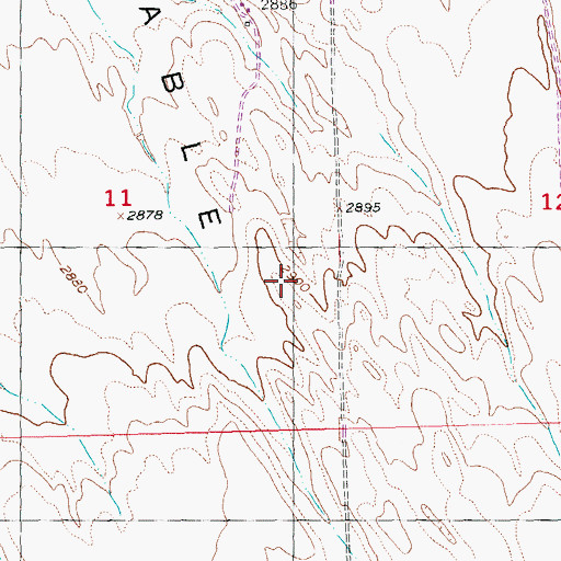 Topographic Map of Hart Table, SD