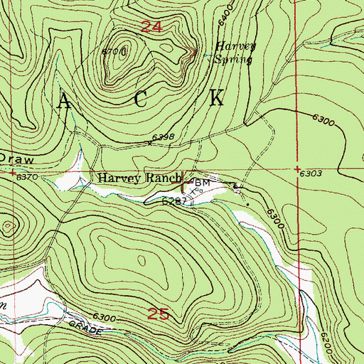 Topographic Map of Harvey Ranch, SD