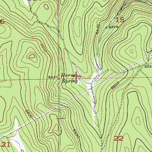 Topographic Map of Harvey Spring, SD