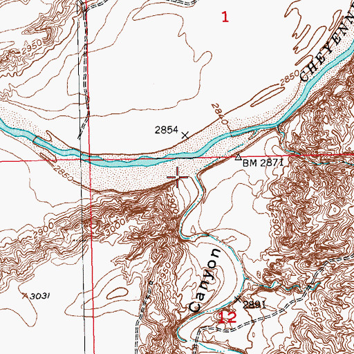 Topographic Map of Hay Canyon, SD