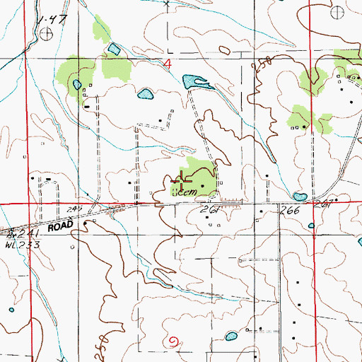 Topographic Map of Saint Paul Church, AL