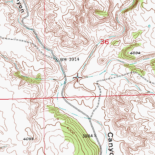 Topographic Map of Hell Canyon, SD