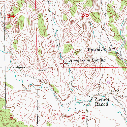 Topographic Map of Henderson Spring, SD