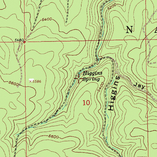 Topographic Map of Higgins Spring, SD